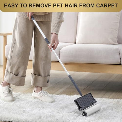 Fedicelly Lint Rollers Pet Hair Extra Sticky Floor with Long Handle,Large Cat Dog Hair Remover Laundry Clothes Carpet Furniture,6.3 inches Wider with 320 Sheets Giant Lint Remover Brush for Couch - size: 1 Roller (Extendable Handle) + 320 Sheets