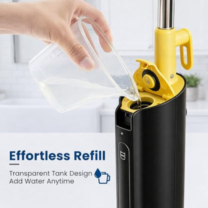 Simple Deluxe Steam Mop for Floor Cleaning, Lightweight Floor Steamer Cleaner Mop - Ideal for Hardwood/Tile/Laminate Floors Carpet, 2 Washable Pad, Black and Yellow