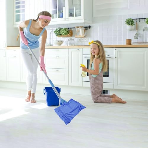 12 Pcs Extra Large Microfiber Cleaning Cloth, 20" x 30" Washable Reusable Large Floor Cloth Rags, Microfiber Towels for Mop Cleaning Office Bathrooms Housekeeping (Blue, White) - color: Blue Style 2