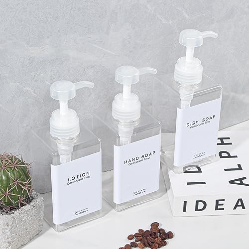 Refillable Shampoo and Conditioner Bottles for Shower Wall,Shampoo and Conditioner Dispenser with Pump No Drill (3 Bottles-Clear) - color: 3 Bottles-clear