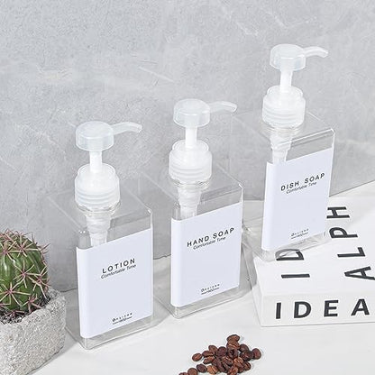 Refillable Shampoo and Conditioner Bottles for Shower Wall,Shampoo and Conditioner Dispenser with Pump No Drill (3 Bottles-Clear) - color: 3 Bottles-clear