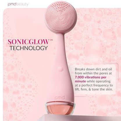 PMD Clean - Smart Facial Cleansing Device with Silicone Brush & Anti-Aging Massager - color: Blush