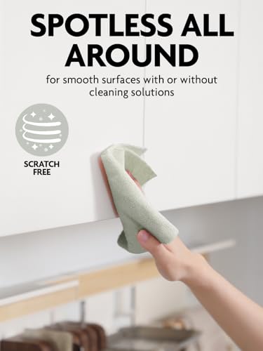 Fantasticlean Kitchen Towels - 40 Sheets - Reusable Washable Dishcloth Rolls, Super Absorbent, Premium Microfiber Cleaning Cloths, 10'' by 10'' (Beige, MossGreen) - color: Beige and Mossgreen