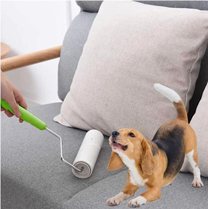 Leo 6.3-Inch Wide Lint Roller with 12-Inch Handle, Dog Hair Roller for Pet Cat Hair Removal, Super Sticky Roll Floor Refill, Leo Cleaning Roller Refill, 1 Roller with 90 Sheets Total, Ergonomic Design - size: 1 Roller