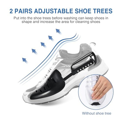 Teletrogy Shoe Washing Machine Bags, Reusable Laundry Bag for Washer and Dryer, Durable Fluffy Fiber Keep Clean, 2 Pairs Adjustable Trees for All Shoes, Blue - color: Blue