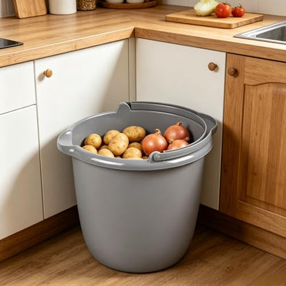 10 Qt. Spout Pail Classic Titanium, Durable Plastic Utility Bucket with Comfort Grip Handle, Easy Pour Spout, Large Mop Opening, Portable Cleaning Pail for Home Garage Basement Bathroom