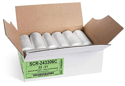 Aluf Plastics 12-16 Gallon Trash Bags-Source Reduction Series Value High Density 6 Micron Gauge(equiv) -Intended for Home, Office,Bathroom, Paper, Styrofoam(1 Pallet of 100 Packs, 100000 Count Total) - color: Clear, style: 12-16 Gal, 6 Micron Equiv, 100,0