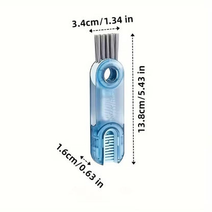 Three-in-One Cup Lid Cleaning Brush, Multipurpose Crevice and Bottle Cleaning Brush, Cleaning Supplies, Home Kitchen Crevice Cleaning Tool, Gray - color: Gray