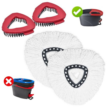 Mop Heads Replacements for Ocedar, Mop Replace Head for O Cedar, Mop Heads for O Cedar, Mop Replace Head for Cedar, Mop Heads for O Cedar Spin Mop Include 2 Pack Mop Refills & 2 Pack Scrubber Mop Head - size: for Ocedar 1 Tank