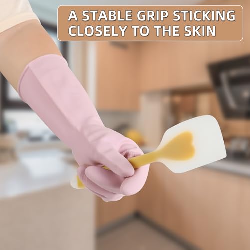 Dishwashing Rubber Gloves Reusable Kitchen Gloves 2Pairs Cleaning Gloves for Washing Dishes Long-lasting&Non-Slip - color: Light Blue&light Green, size: Medium