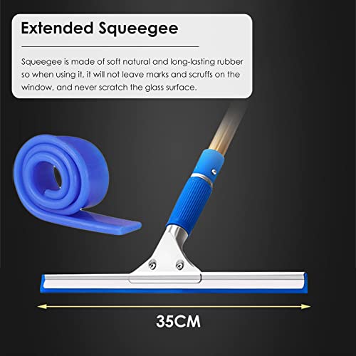 Window Washing Kit with Extension Pole, Window Cleaning Tool & Window Washer Squeegee, for Commercial Hotels Household (Size : Length 11.5m/453inch/37.7ft) - size: Length 11.5m/453inch/37.7ft