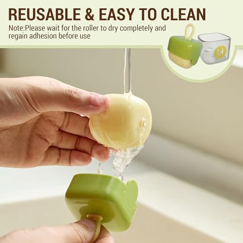 Mini Lint Roller,Washable Sticky Roller Reusable Lint Remover Portable Pet Hair Remover for Clothes,Travel Household (Beige+Beige) - color: Beige+beige