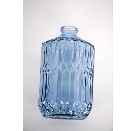 18oz Blue Glass Soap Dispenser, Refillable Kitchen, Bathroom Thick Glass Soap Dispenser with Black Rustproof Pump for Dishwashing Liquid, Hand Soap, Lotion, Body Wash (Blue-Black Pump) - color: Blue-black Pump