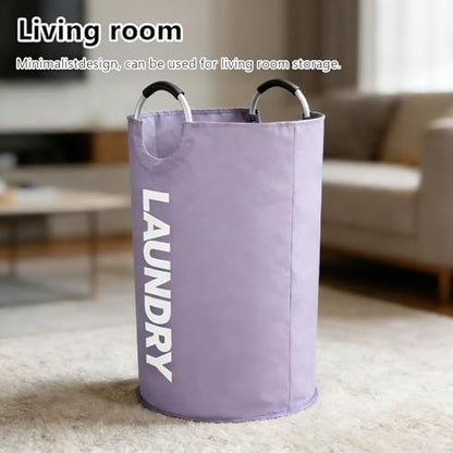 A large 90 liter laundry basket that can be folded for easy carrying. Suitable for bathrooms, laundry rooms, and travel (Purple) - color: Purple