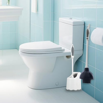 Superio Sink & Toilet Plunger with Toilet Bowl Brush and Holder Set - Dual-Purpose Drain Plunger with Mold-Resistant Rubber Head & Ergonomic Grip - size: Toilet Brush and Plunger Set