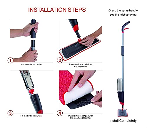 Spray Mop Set with Microfiber Removable Washable Pad, 360 Degree Easy Floor Cleaning Wet & Dry Healthy Mop for Office, Home Floor Cleaning Spray Mop (Pack of 1) (Spray Mop)