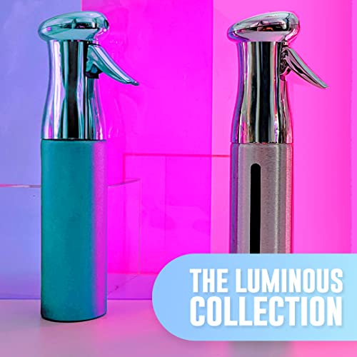 Colortrak Luminous Spray Bottle, 250ml/8.5oz Bottle with Full 360° Distribution, Easy-Use Pump, Quick View Window to Monitor Water Level, Eco-Friendly, Aqua - color: Aqua
