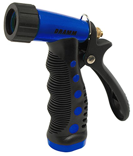 Dramm ColorStorm Premium Pistol Spray Nozzle – Heavy-Duty Adjustable Garden Hose Sprayer with Ergonomic Grip & Variable Water Patterns for Garden, Car, Deck, and Outdoor Cleaning – Blue - color: Blue, style: Pistol Spray Gun