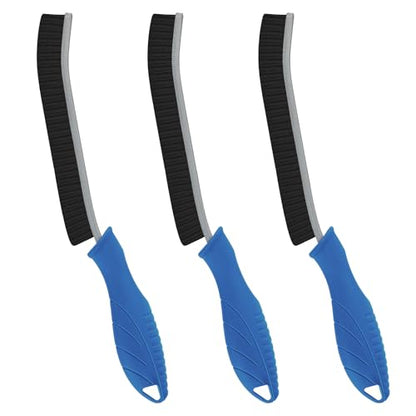 FOOGWEE Hard Bristle Crevice Cleaning Brush - Cleaning Supplies - Household Crevice Cleaning Tools - Multi-Purpose Crevice Brushes for Kitchen, Toilet, Window, Vehicle, Faucets, Grout (3, Dark Blue) - color: Dark Blue