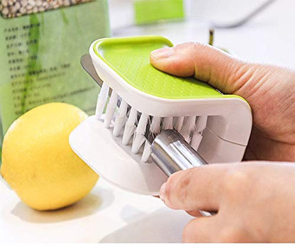 Non-Slip Blade Brush, Knife Cleaner, ABS Cutlery Cleaner, Green Double Sided Bristle Scrubber for Kitchen Chopsticks Fork Spoon Knives Washing by Doxishruky (Green, 1pc) - size: 1 Count (Pack of 1)