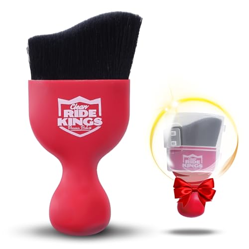 Car Interior Detailing Brush, Soft Bristle Auto Dashboard Dust Cleaner with Cover for Car Vents, Leather & Computer, Cleaning Supplies Gifts for Men Women - Red, 2 Packs - color: Red