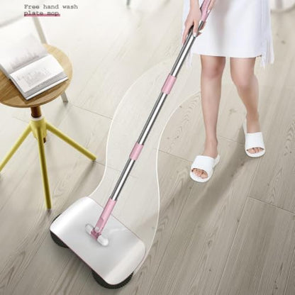 Carpet Floor Sweeper Manual with Horsehair,Hanging Manual Vacuum Carpet Brush Home Tool for Sweeping Mopping (Pink)