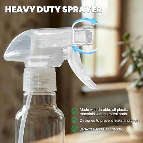 Spray Bottles 4oz/120ml Small Spray Bottle for Hair Plastic Mist/Stream Spraying Heavy Duty Empty Spray Bottles for Cleaning Solutions, Plants 2 Pack - color: Clear-2