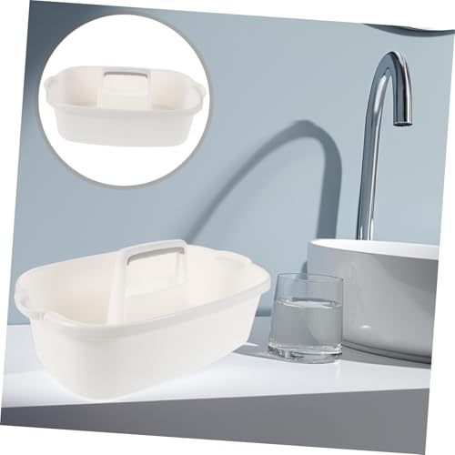 Didiseaon Housekeeping Plastic Basket Handle for Bathroom and Kitchen Versatile Storage Organizer for Cleaning Supplies Dorm Essentials and Hotel Use Convenient Handheld Tote White