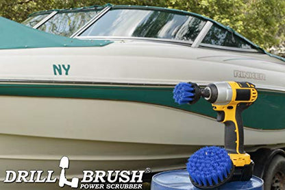 Kayak Cleaning Brush - Pool Scrubbing Tool - Boat Power Scrubber - Blue Medium Stiffness 5in Scrub Brush - Power Cleaning Tool - Fish Tank Scrubber - Aquarium Cleaner - Marine Vessels - Pool Liner - color: Blue