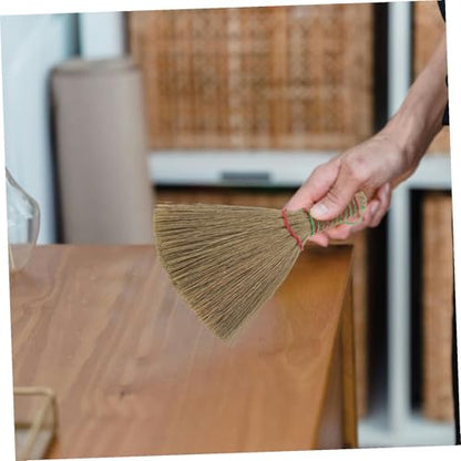 NUOBESTY Hand Broom and Dustpan with High-Density Miscanthus Bristle Brush Lightweight Sweeping Tool for Indoor Cleaning of Carpets Beds Floors and Furniture