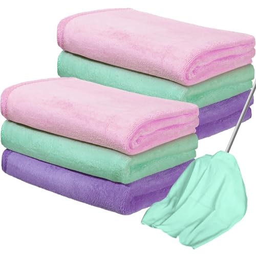 Newwiee 6 Pcs Extra Large Microfiber Cleaning Cloth 30" x 20" Washable Reusable Microfiber Towel Streak Free Lint Free Cloth for Cleaning Home Glass Office Window Bathrooms (Pastel Colors) - color: Pastel Colors