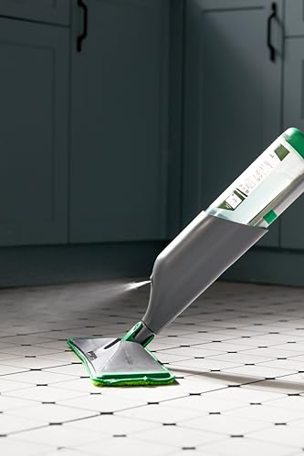 Eyliden Spray Mop with Bio-Enzyme Cleaner, Floor Mop for Hardwood, Tile & All Floors, Breaks Down Grease & Odors Naturally, 360° Swivel, 2 Washable Microfiber Pads, 4x10ml Concentrate Cleaner