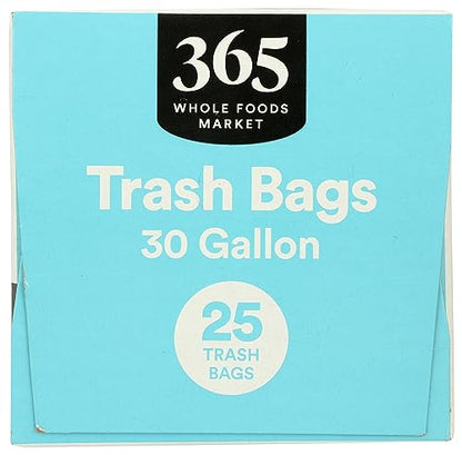 365 by Whole Foods Market, Flextra Strength Drawstring Trash Bags, 30 Gallon, 25 Count - size: 25 Count (Pack of 1)