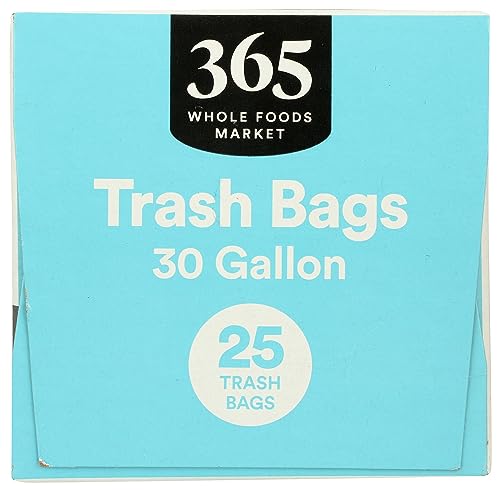 365 by Whole Foods Market, Flextra Strength Drawstring Trash Bags, 30 Gallon, 25 Count (Pack of 6) - size: 25 Count (Pack of 6)