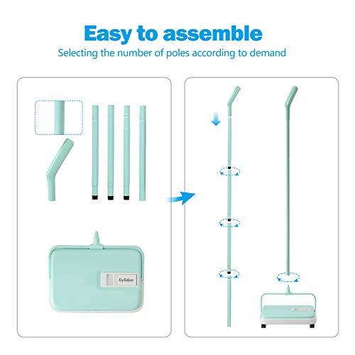 Eyliden Carpet Sweeper, Mini Size Lightweight Hand Push - No Noise, Non-Electric, Easy Manual Sweeping Only for Carpet Cleaning (Mint) - color: Mint