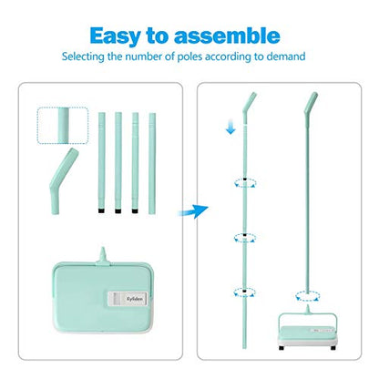 Eyliden Carpet Sweeper, Mini Size Lightweight Hand Push - No Noise, Non-Electric, Easy Manual Sweeping Only for Carpet Cleaning (Mint) - color: Mint