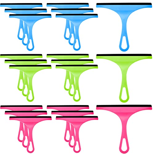 Yinder 21 Pcs Small Squeegee for Shower Glass Door 8.7" Silicone Shower Glass Window Cleaner Bathroom Squeegee for Car Windshield Window Mirror Art Class Group Craft(Candy Color) - color: Candy Color