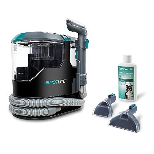 Kenmore KW2001 SpotLite Portable Carpet Spot Cleaner & Pet Stain Remover, 17Kpa Powerful Suction with Versatile Tools for Upholstery, Couches, Car and Auto Detailer, Gray - color: Gray