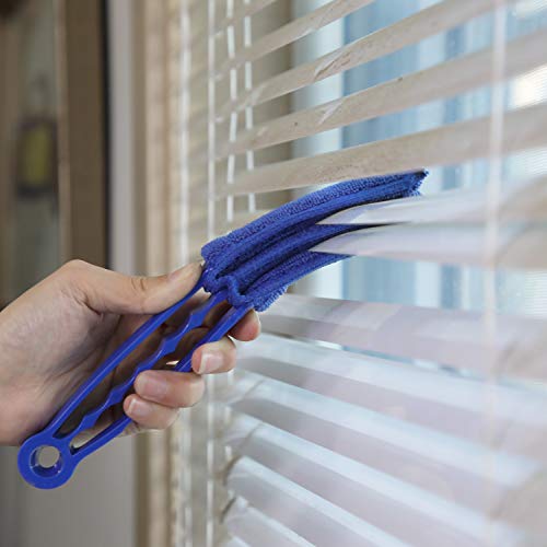 Hiware Window Blind Cleaner Duster Brush with 5 Microfiber Sleeves - Blind Cleaner Tools for Window Shutters Blind Air Conditioner Jalousie Dust
