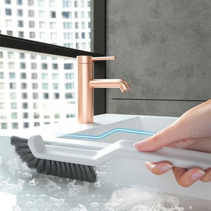 Crevice Cleaning Tool: Stiff Bristle Cleaning Brush, Long Handle Sink | Practical Multipurpose Cleaner for Kitchen, Bathroom, Terrace, Patio, Pool, Garage, L Maintenance