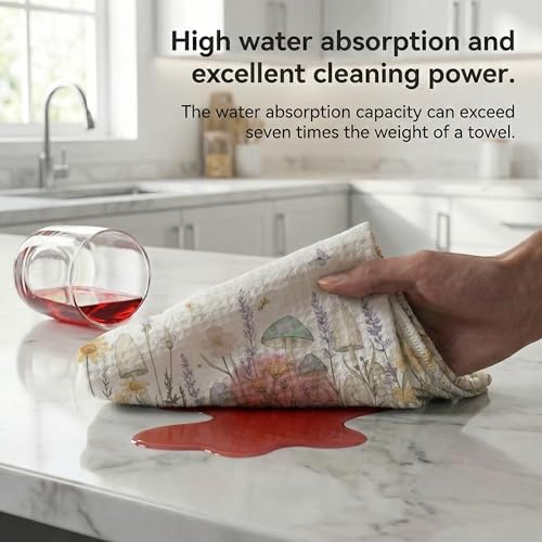 Waffle Kitchen Towels Set of 2 - Ultra Absorbent Quick Dry Dish Towels - Sustainable Reusable Cleaning Tea Towels - Lightweight Hand Towels for Kitchen & Bathroom, 16” x 28” (Jungle) - style: Jungle