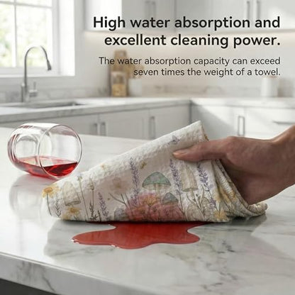 Waffle Kitchen Towels Set of 2 - Ultra Absorbent Quick Dry Dish Towels - Sustainable Reusable Cleaning Tea Towels - Lightweight Hand Towels for Kitchen & Bathroom, 16” x 28” (Jungle) - style: Jungle