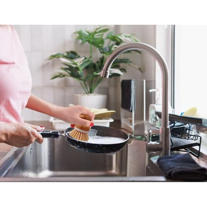 HIC Kitchen Vegetable Scrubber Dishwashing Brush, Bamboo with Non-Scratch Bristles - style: Vegetable Dish Scrubber