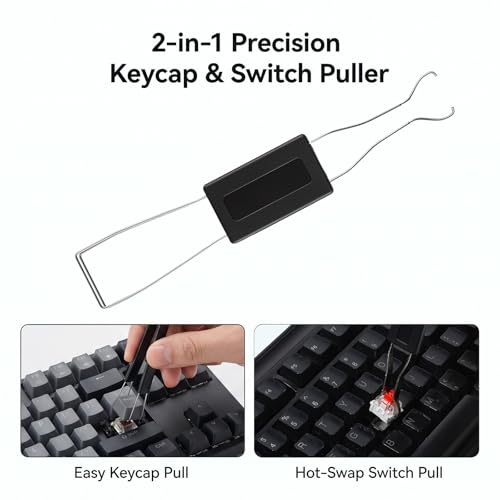 7 PCS Keyboard Cleaning Kit Mechanical Keycap Puller and Switch Puller Tool with Tweezers Precision Brushes Maintenance Set for Hot Swappable Gaming Keyboards Computer PC Laptop