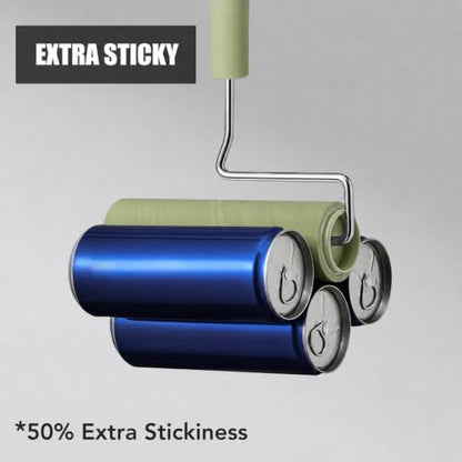 Extra Sticky Large Surface Lint Roller, 6.3'' Giant Lint Roller for Pet Hair, Long Handle Lint Remover for Clothes, Furniture, Dog & Cat Hair Remover (4 Refills) - size: 4 Refills(Scented)