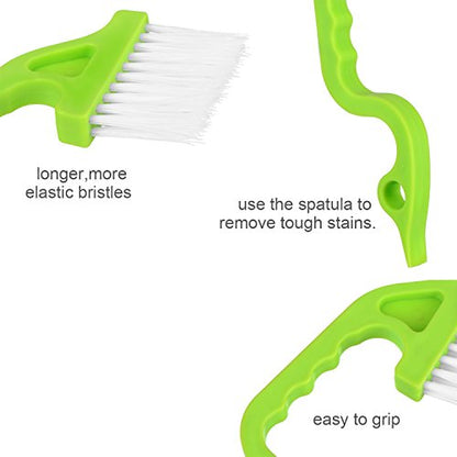 2pcs Hand-held Groove Gap Cleaning Tools Door Window Track Kitchen Cleaning Brushes(Green) - color: Green