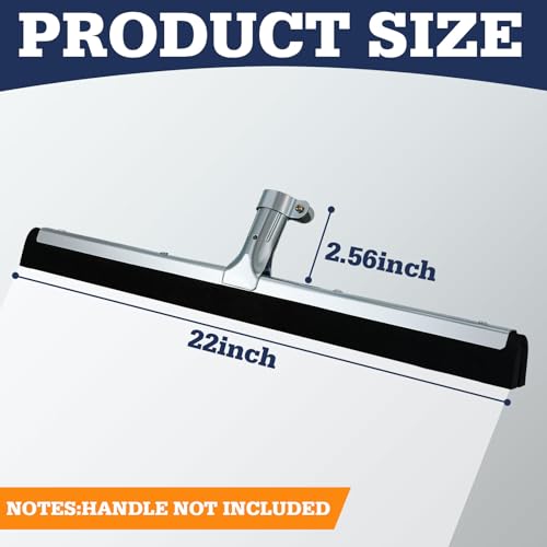Lasnten 4 Pcs Double Foam Floor Squeegee for Concrete 22 Inch Industrial Floor Scrubber Stainless Steel Cleaning Squeegee with Rubber Heavy Duty Broom EVA Foam Blade for Garage Window Pool - size: 22 Inch