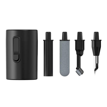 Professional 4-in-1 Earbud Cleaning Kit, Multi-Function Cleaning Pen for AirPods Pro 1 2 3, Laptop Keyboard Cleaner Tool with Metal Nib, High-Density Brush and Flocking Sponge - Black (Black) - color: 5-in-1 Black