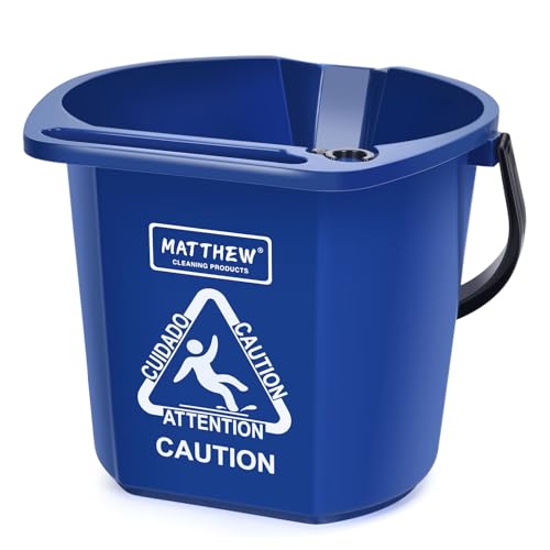 Matthew Cleaning 4.2 Gallon Mop Bucket, Heavy Duty Plastic Cleaning Bucket with Built-in Pour Spout, Mop Holder and Comfort Grip Handle, House and Commercial Cleaning Supplies, 1 Pack Blue - color: Blue, size: 1 Pack