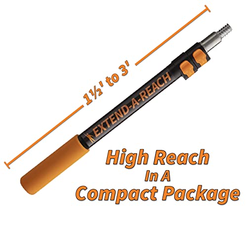 1.5-3 ft Window Washing Squeegee Kit with Extension Pole (10+ Foot Reach) // Windows Cleaning Tool & Windows Washer Combo with Telescopic Extension Pole // Best Indoor Outdoor Window Washing Equipment